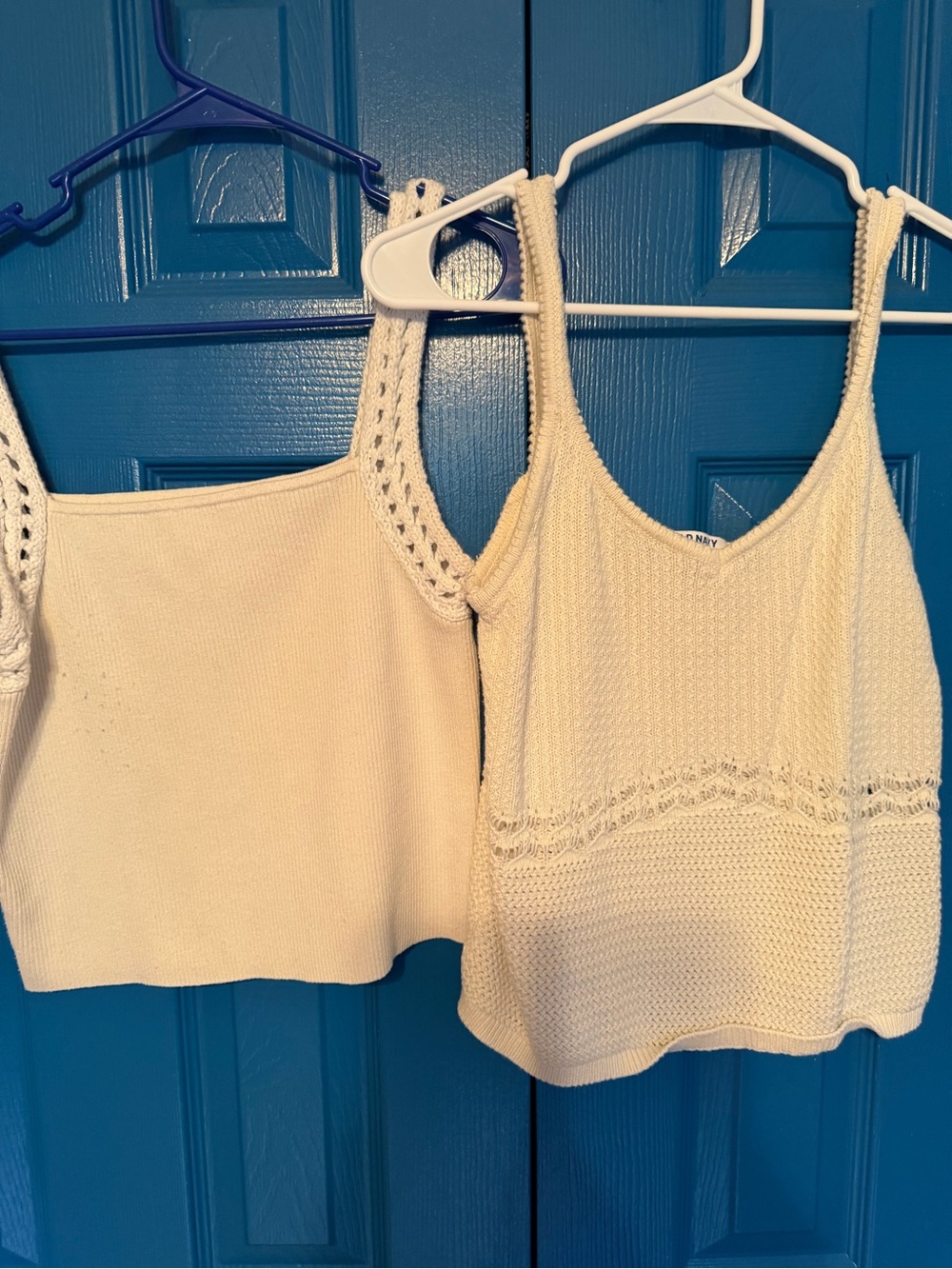 Knit Scoop Neck Tank Top - Ivory bundle of two